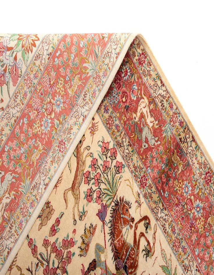 Detail image of  4' 3 x 6' 6 Ghom Silk Rug