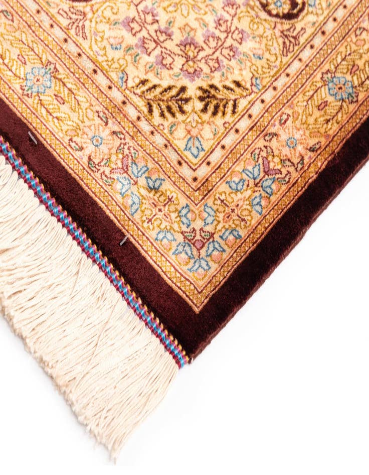 Detail image of  5' 3 x 7' 8 Ghom Silk Rug