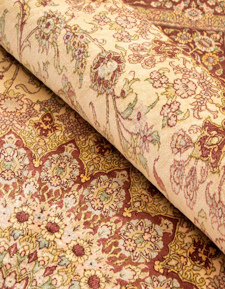 Detail image of  5' 3 x 7' 11 Ghom Silk Rug