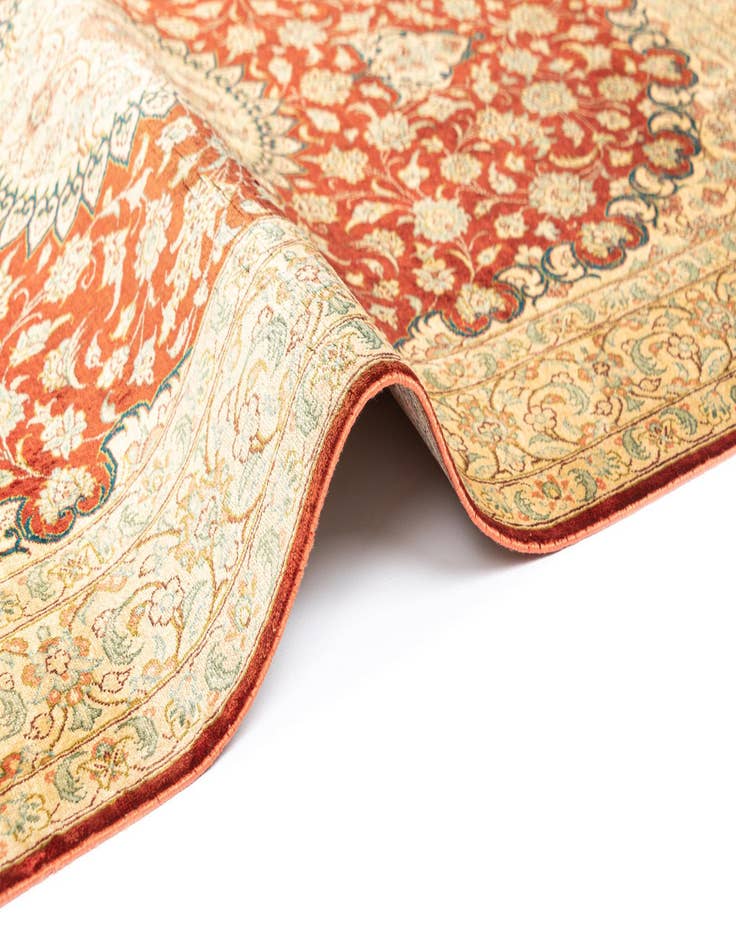 Detail image of  2' 7 x 4' Ghom Silk Rug