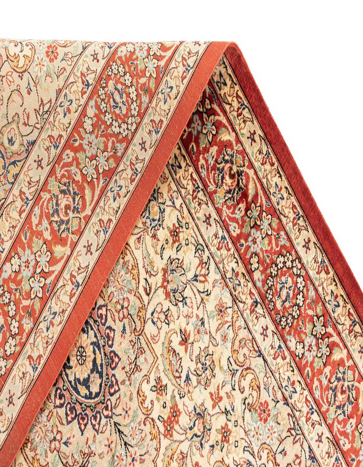 Detail image of  2' 8 x 4' Ghom Silk Rug