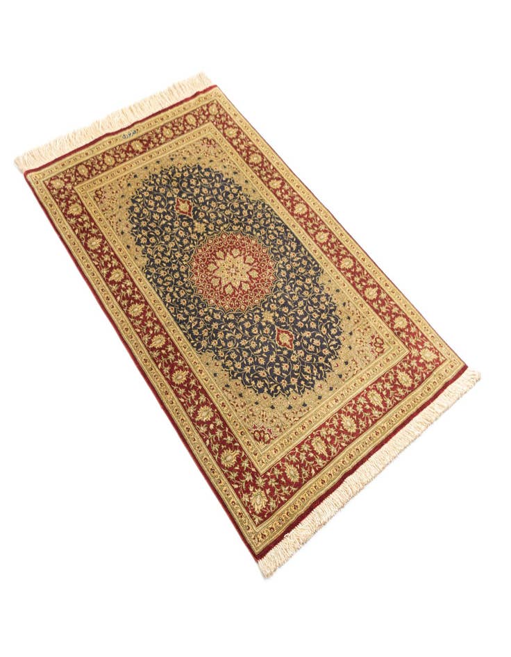 Detail image of  2' 7 x 4' Ghom Silk Rug