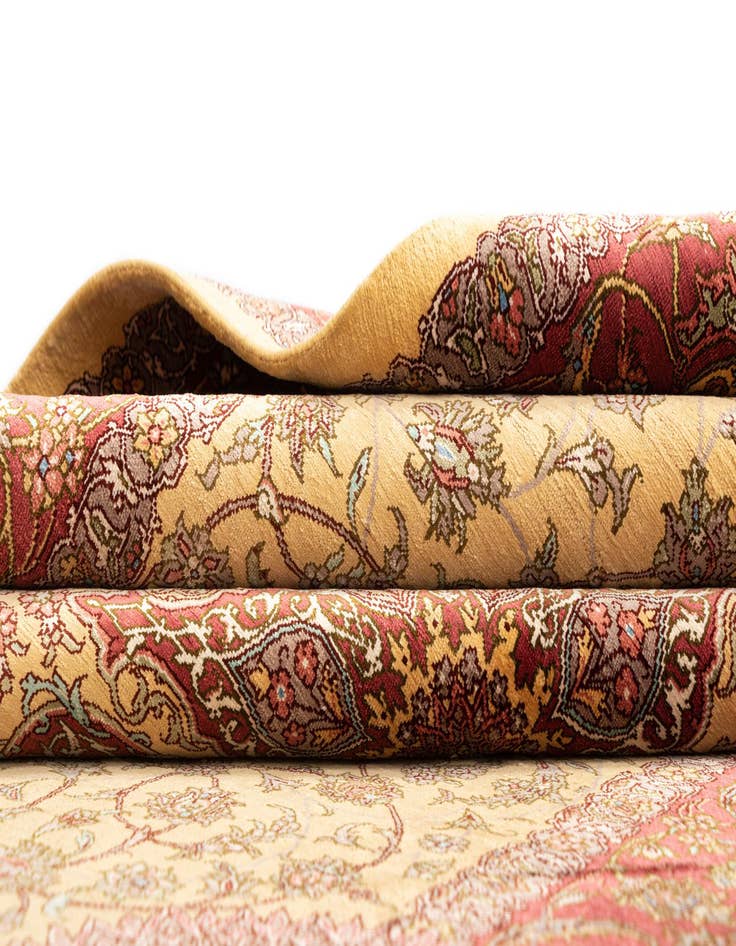 Detail image of  3' 4 x 4' 11 Ghom Silk Rug