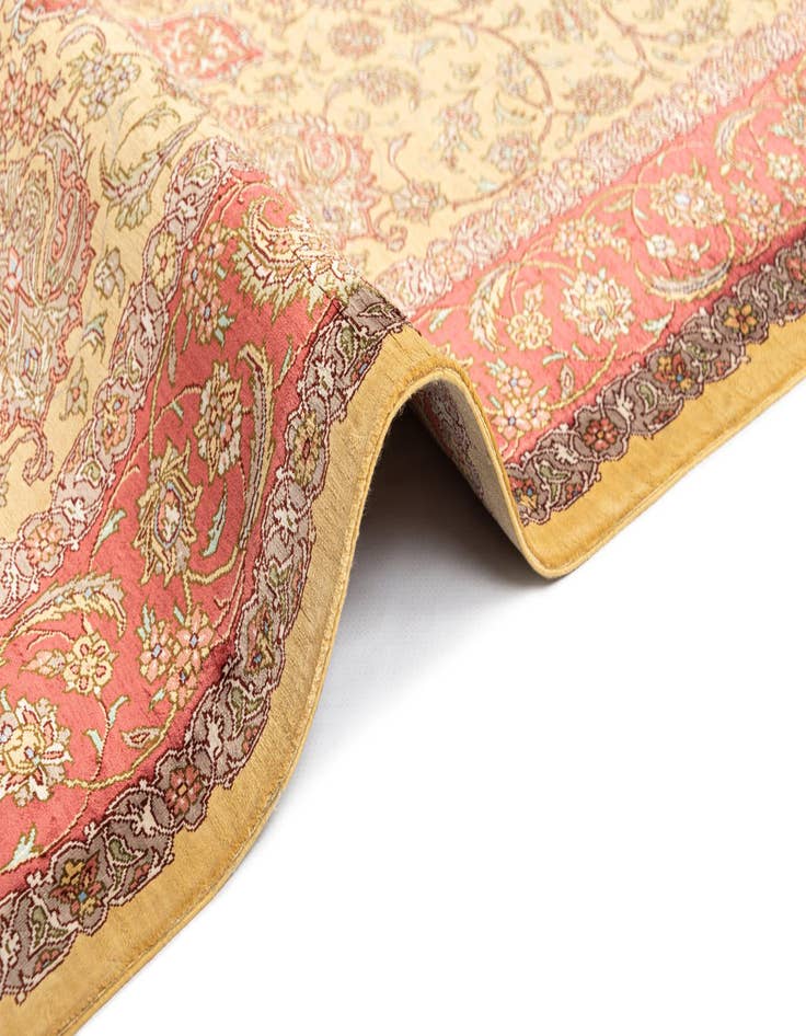 Detail image of  3' 4 x 4' 11 Ghom Silk Rug