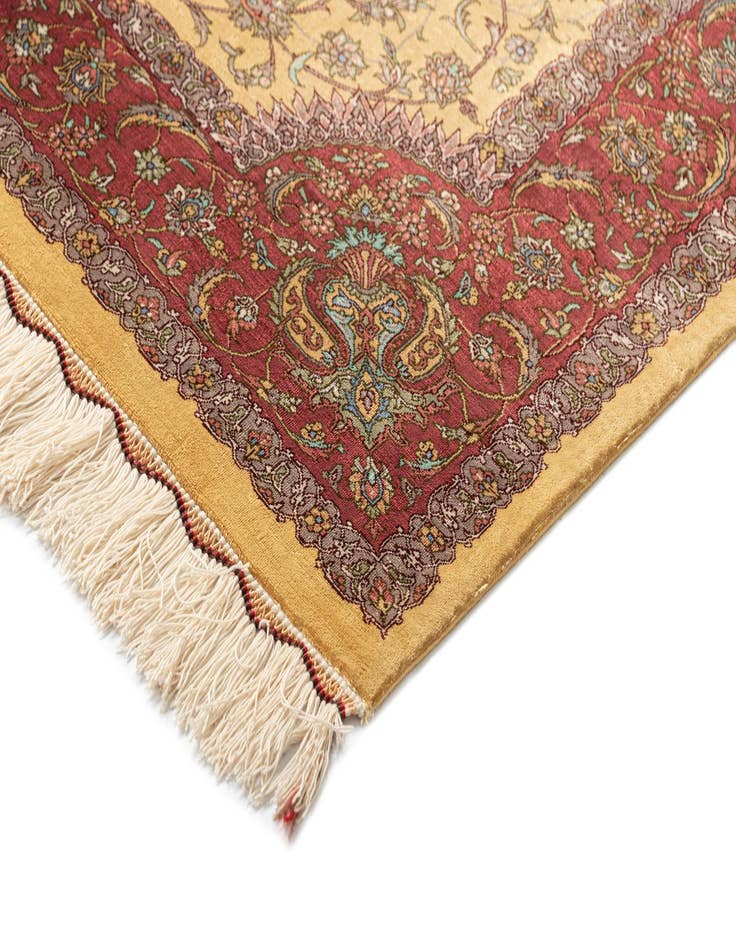 Detail image of  3' 4 x 4' 11 Ghom Silk Rug