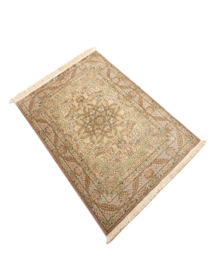 Detail image of  3' 3 x 4' 11 Ghom Silk Rug