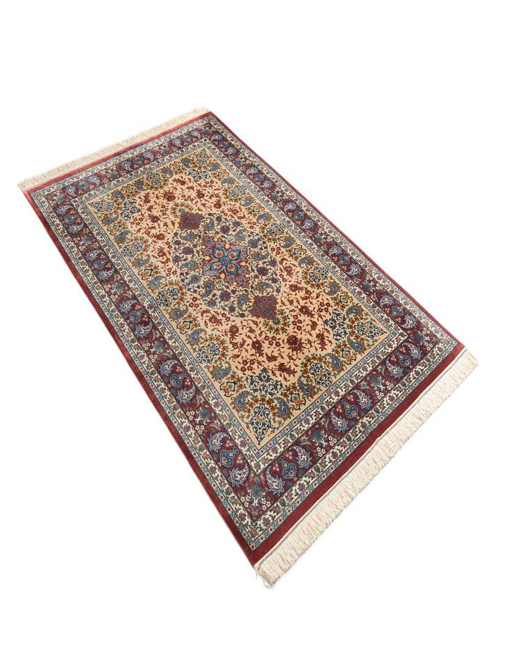 Detail image of  4' 3 x 6' 7 Ghom Silk Rug