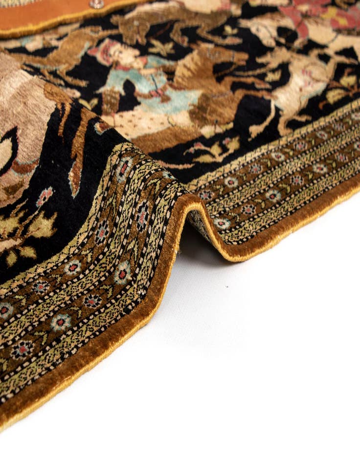 Detail image of  2' 11 x 4' 3 Ghom Silk Rug