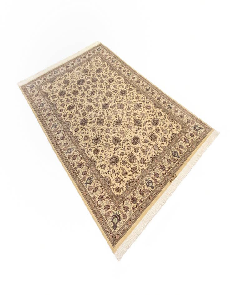 Detail image of  6' 5 x 9' 8  Hand Knotted Ghom Silk Persian Rug