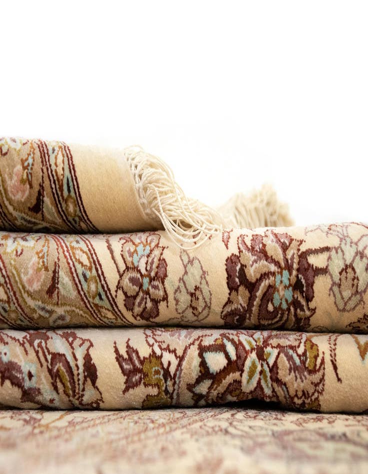 Detail image of  6' 5 x 9' 8  Hand Knotted Ghom Silk Persian Rug