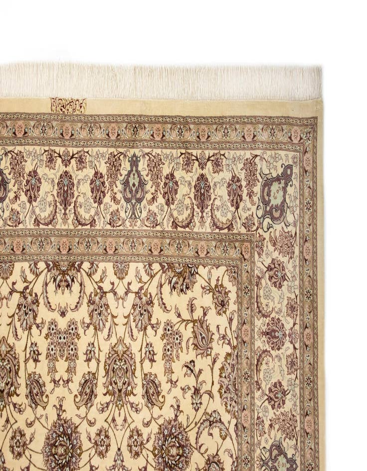 Detail image of  6' 5 x 9' 8  Hand Knotted Ghom Silk Persian Rug