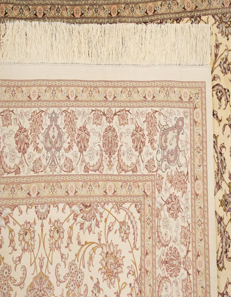Detail image of  6' 5 x 9' 8  Hand Knotted Ghom Silk Persian Rug