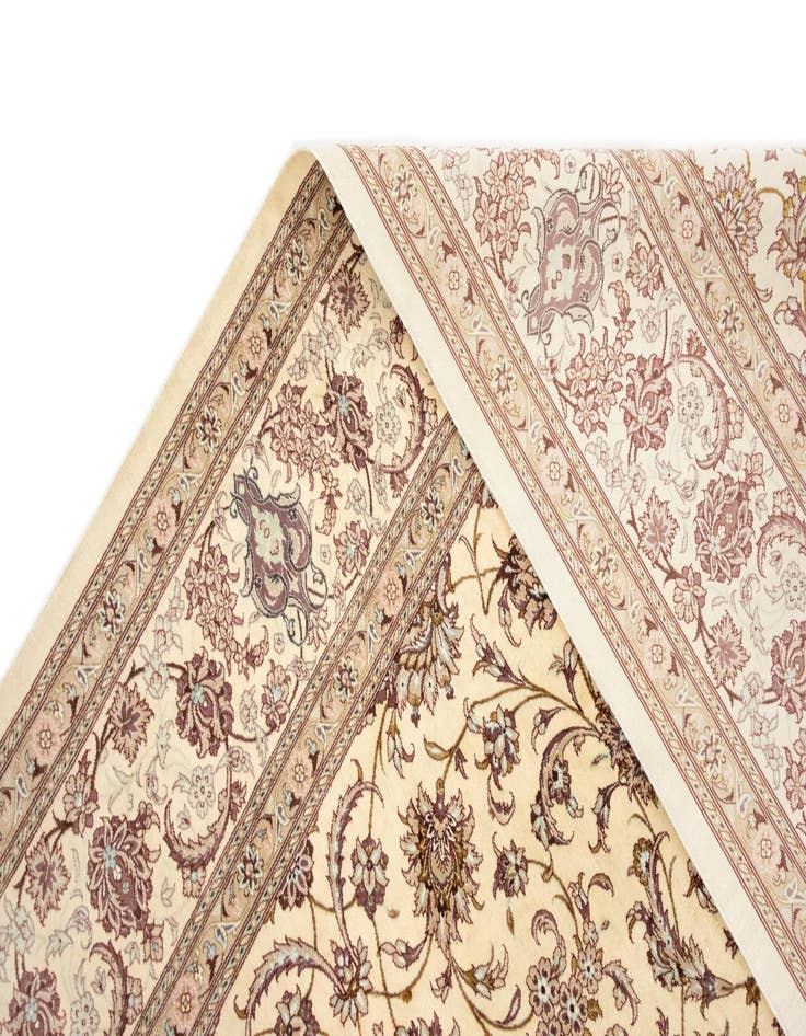 Detail image of  6' 5 x 9' 8  Hand Knotted Ghom Silk Persian Rug