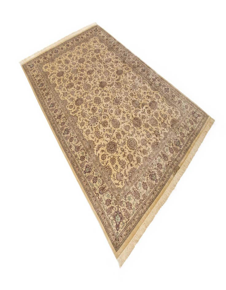 Detail image of  6' 5 x 9' 9  Hand Knotted Ghom Silk Persian Rug