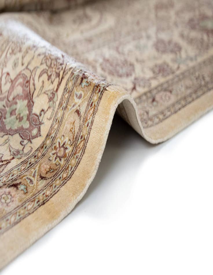 Detail image of  6' 5 x 9' 9  Hand Knotted Ghom Silk Persian Rug