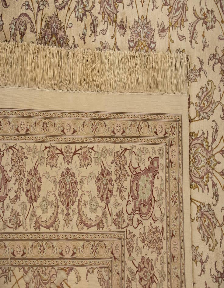 Detail image of  6' 5 x 9' 9  Hand Knotted Ghom Silk Persian Rug