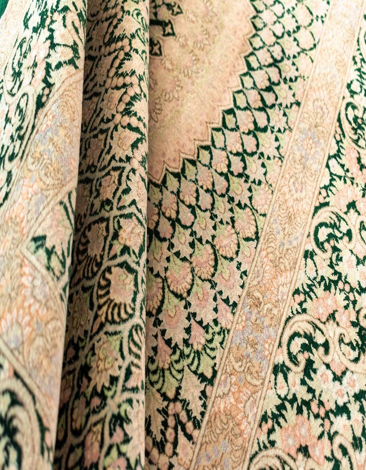 Detail image of  3' 5 x 5' 3 Ghom Silk Rug