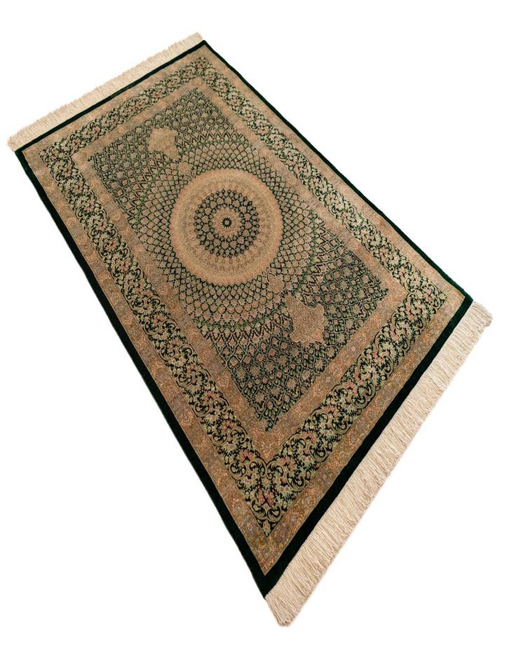 Detail image of  3' 5 x 5' 3 Ghom Silk Rug