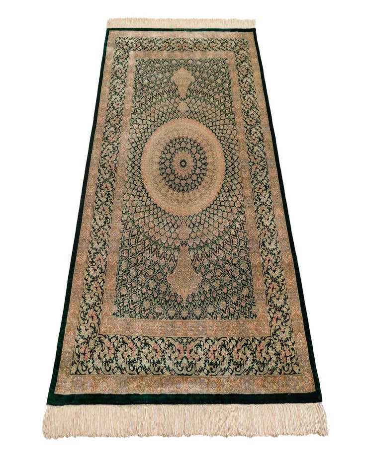 Detail image of  3' 5 x 5' 3 Ghom Silk Rug