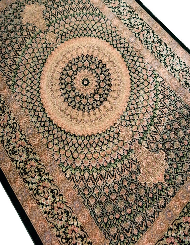 Detail image of  3' 5 x 5' 3 Ghom Silk Rug