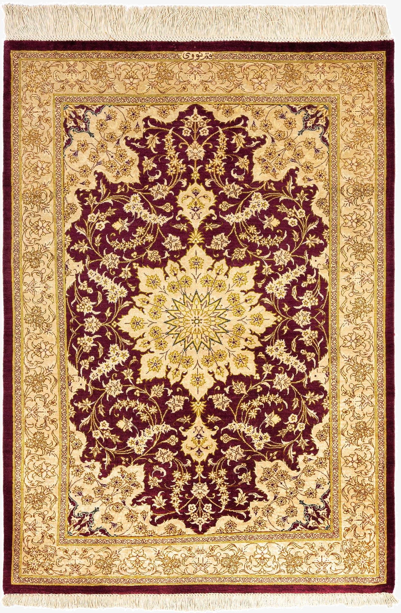 2' 7 x 3' 9 Ghom Silk Rug