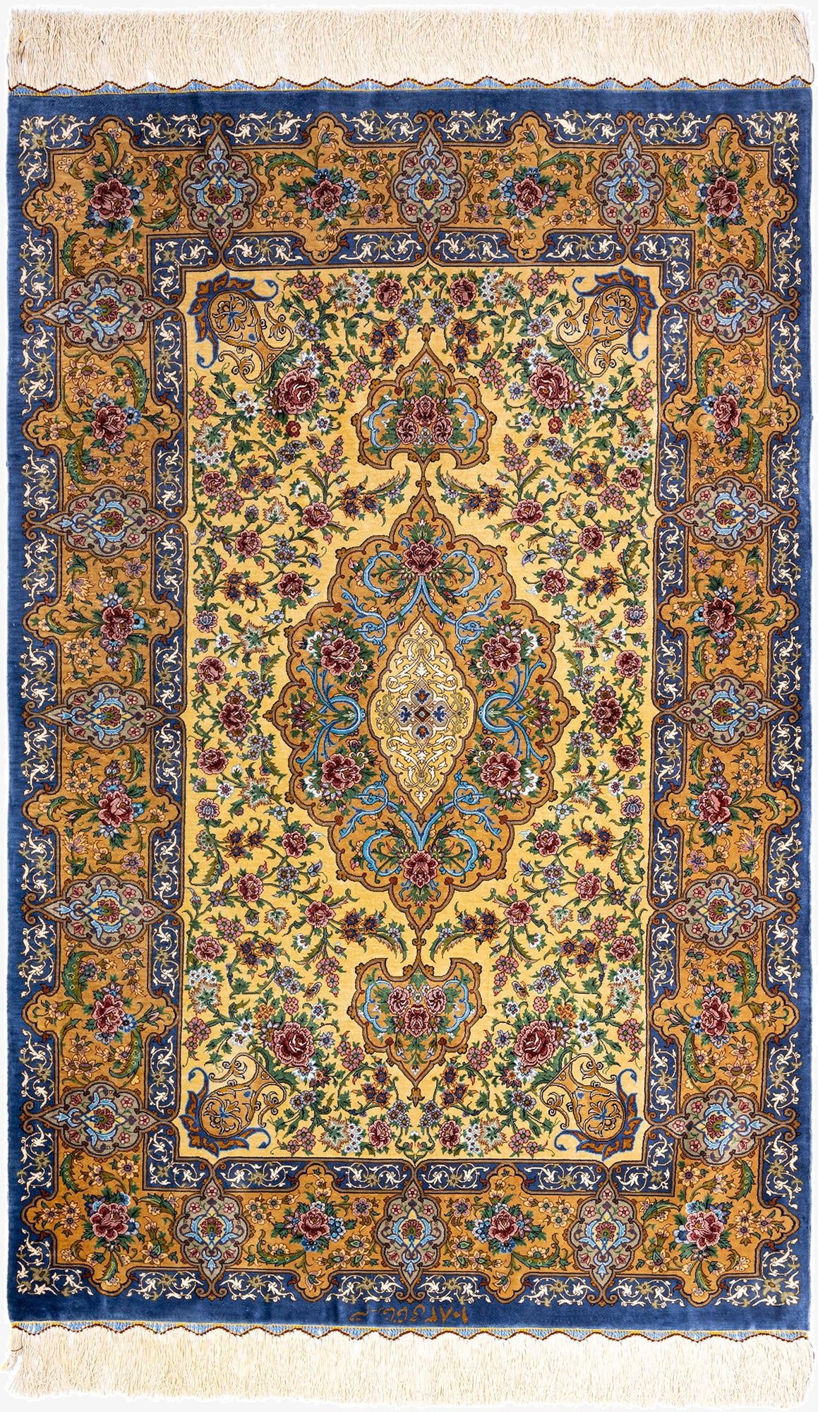  3' 4 x 5' Ghom Silk Rug