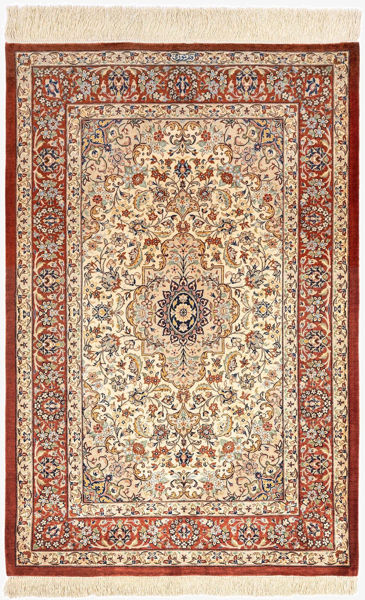  2' 8 x 4' Ghom Silk Rug