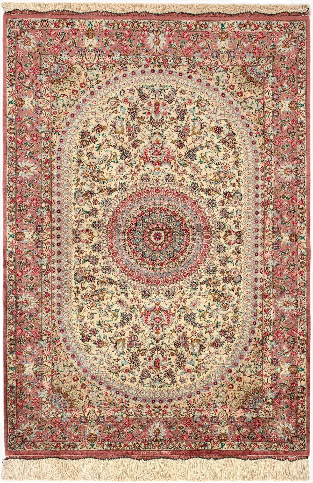  3' 3 x 4' 9 Ghom Silk Rug