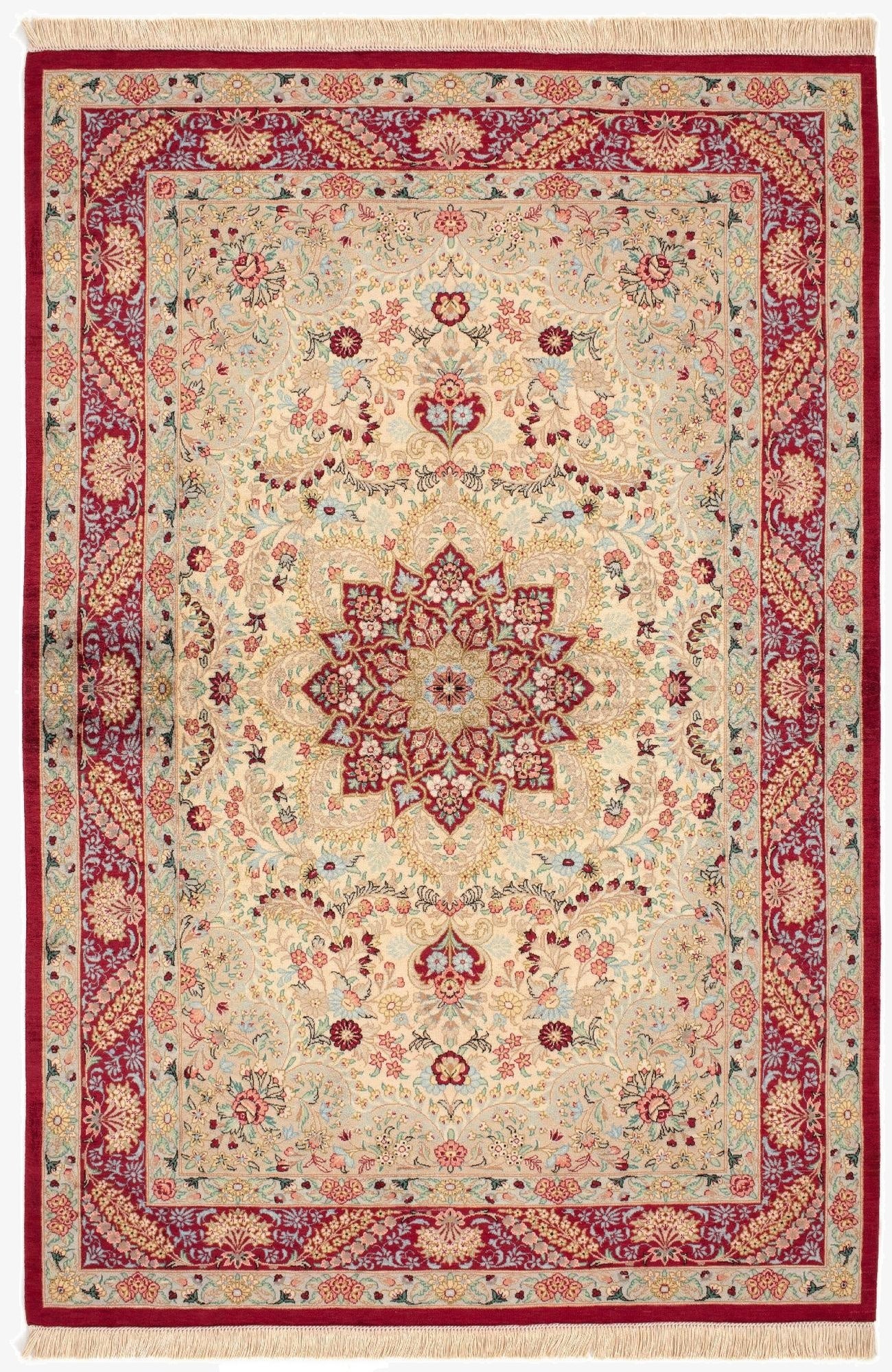  3' 3 x 4' 11 Ghom Silk Rug
