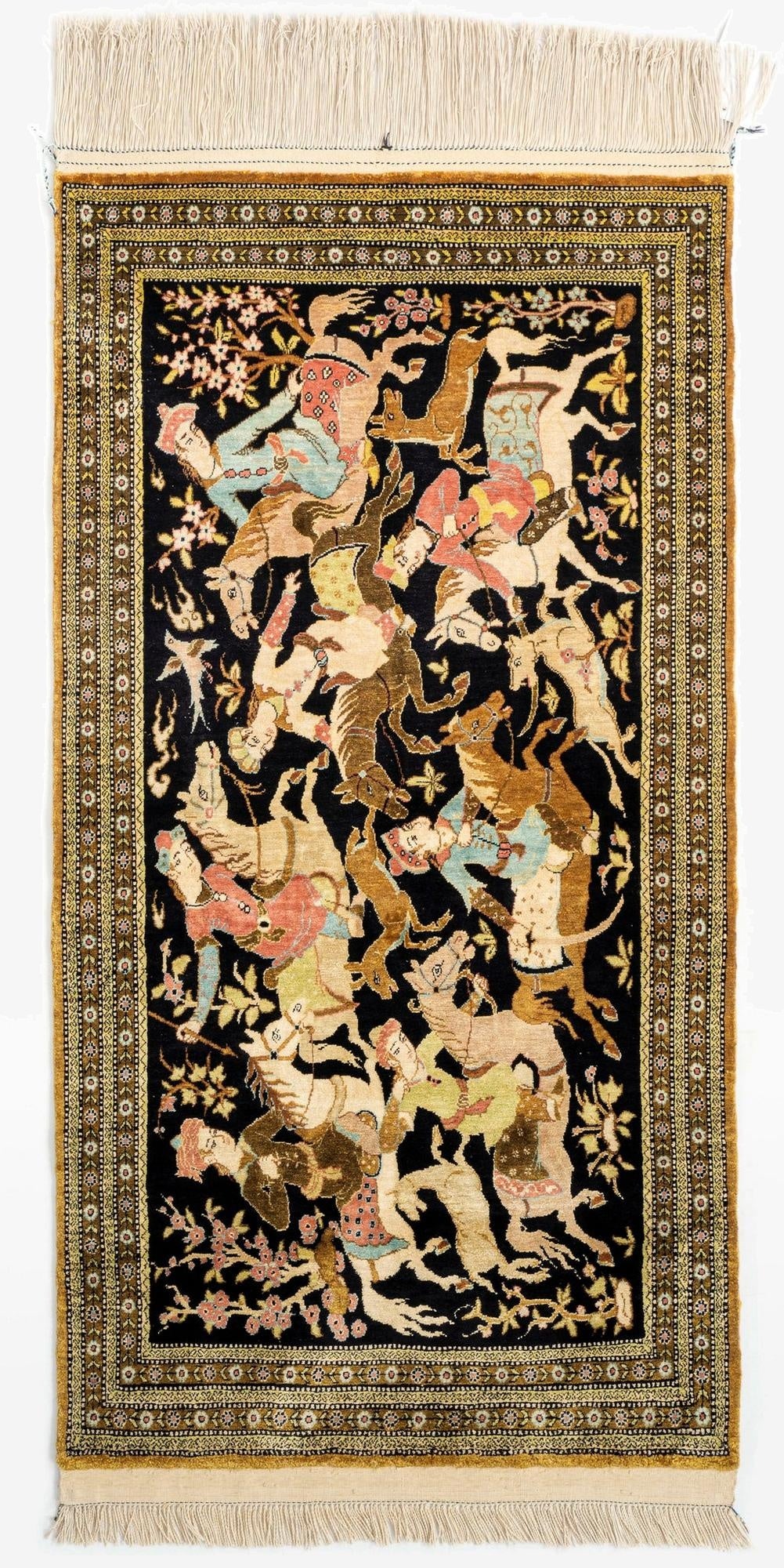  2' 11 x 4' 3 Ghom Silk Rug