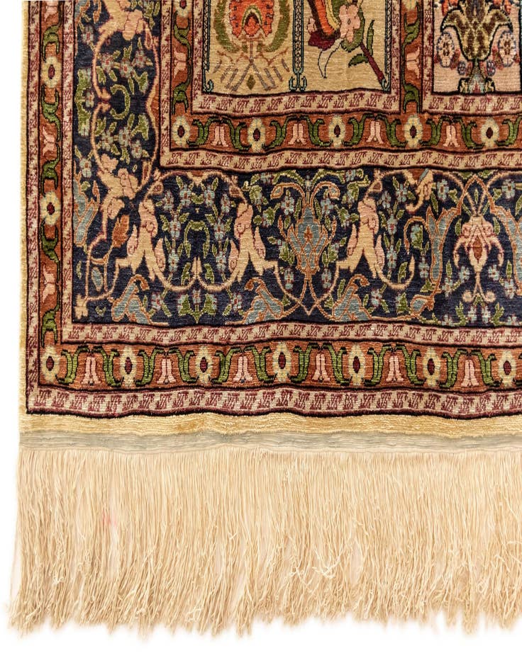 Detail image of  2' 8 x 4' 5 Hereke Silk Rug
