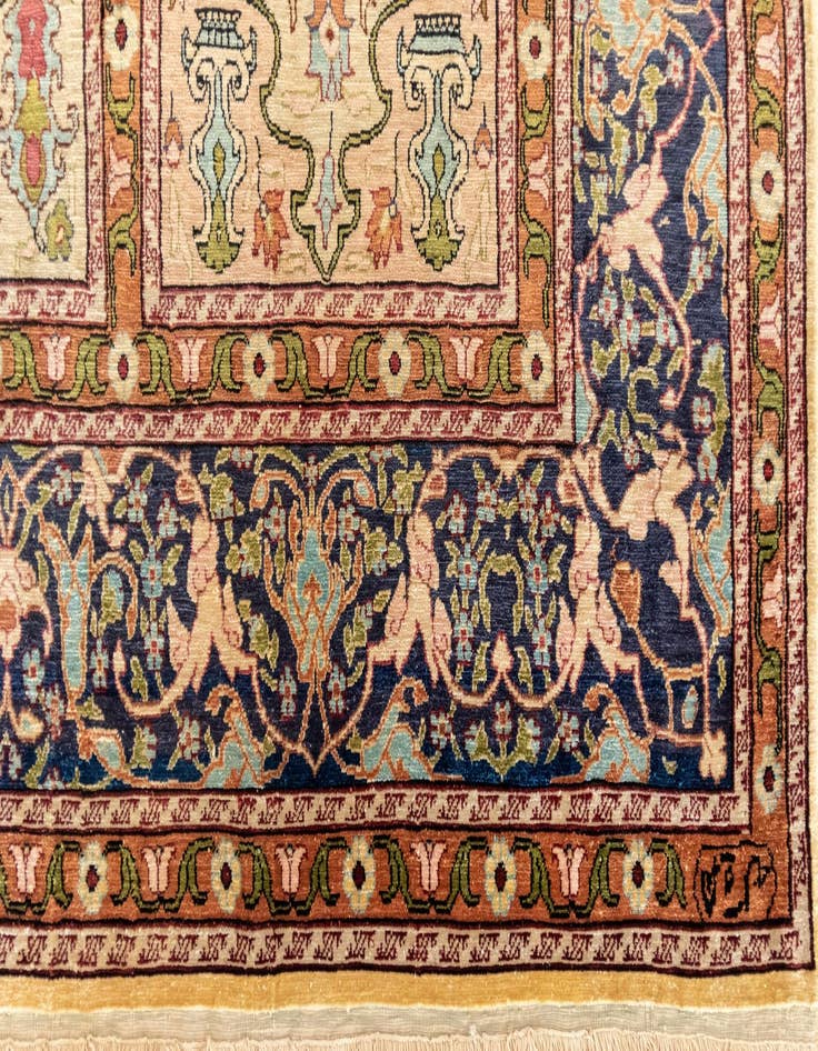Detail image of  2' 8 x 4' 5 Hereke Silk Rug