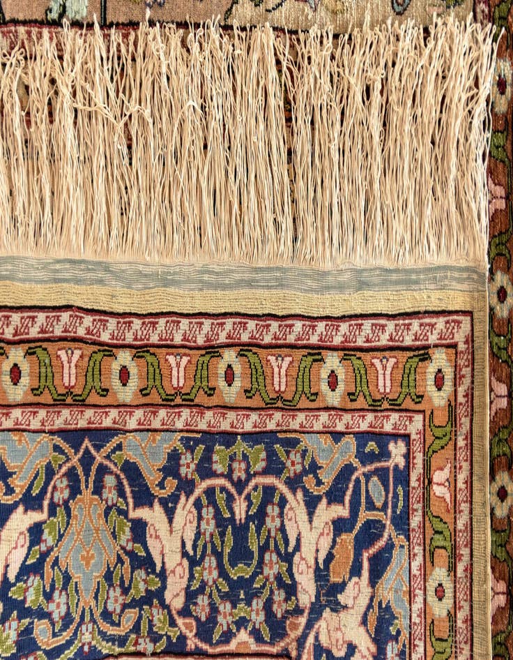 Detail image of  2' 8 x 4' 5 Hereke Silk Rug