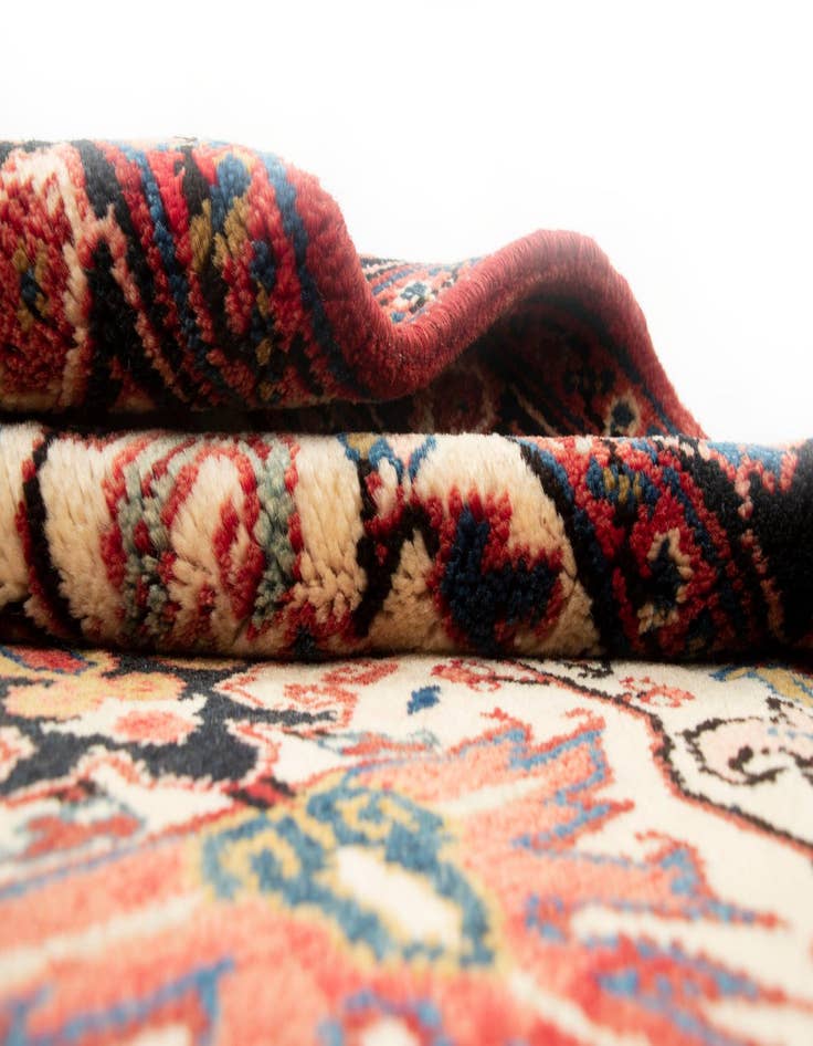 Detail image of  3' 6 x 5' 4  Hand Knotted Heriz Persian Wool Rug