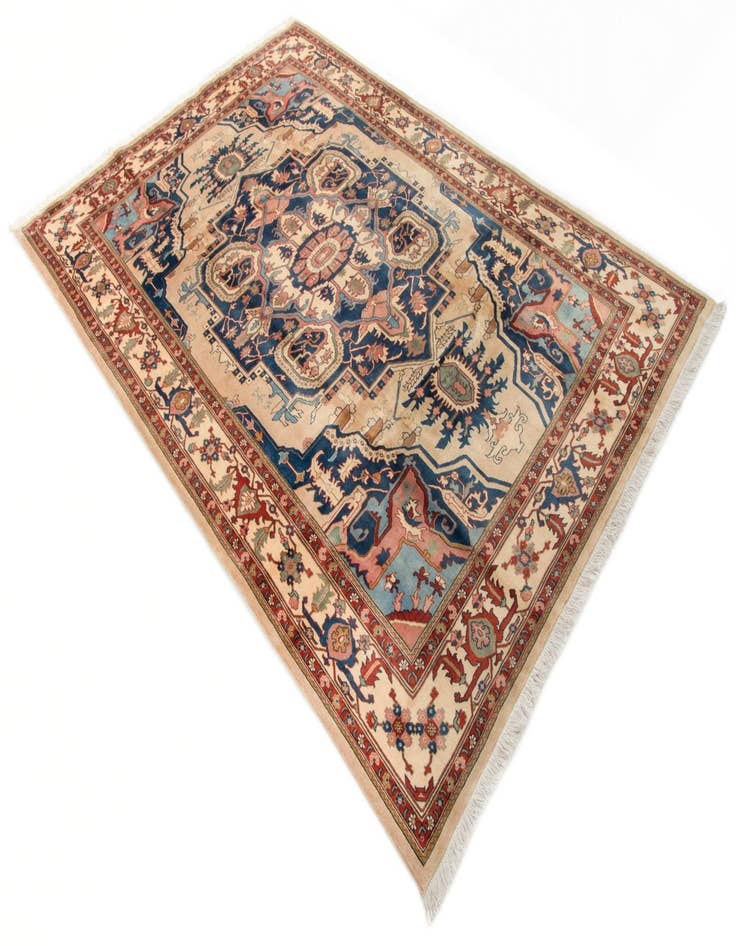 Detail image of  6' 8 x 9' 9  Hand Knotted Indo Heriz Wool Rug