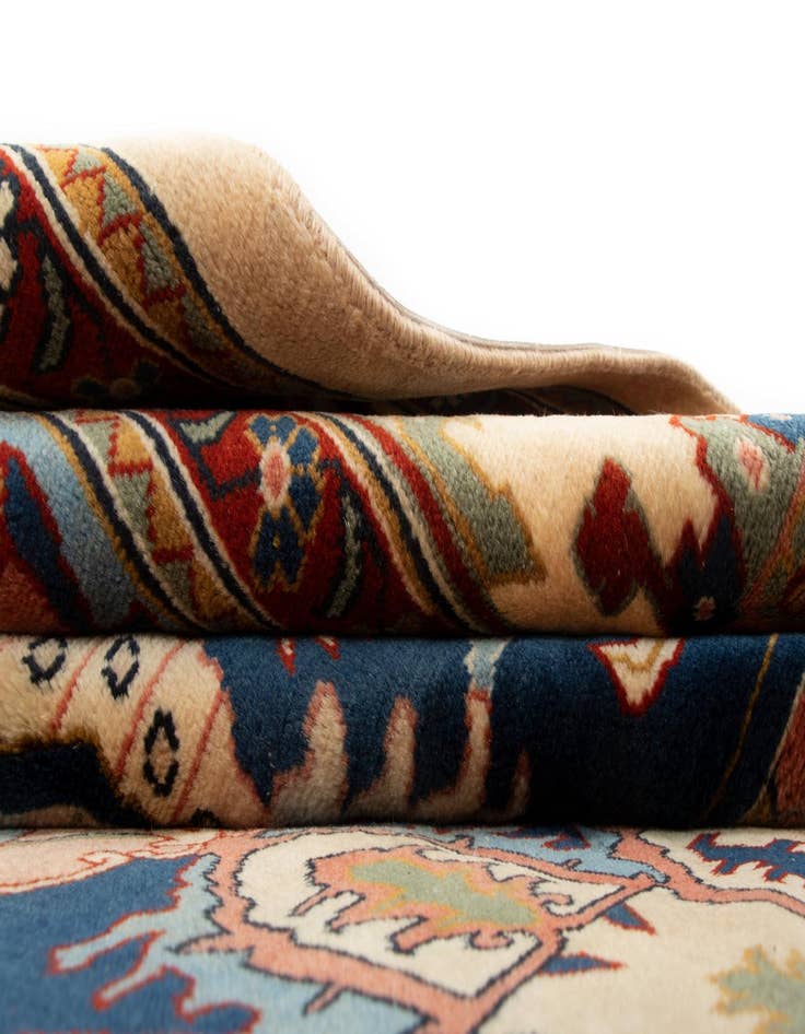 Detail image of  6' 8 x 9' 9  Hand Knotted Indo Heriz Wool Rug