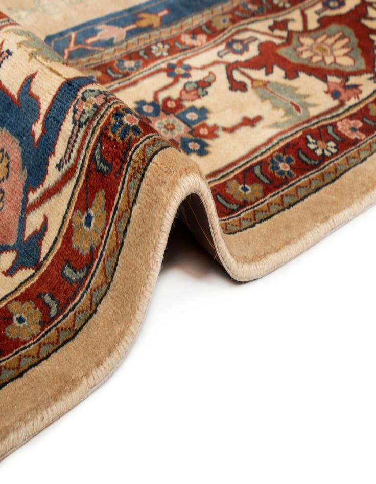 Detail image of  6' 8 x 9' 9  Hand Knotted Indo Heriz Wool Rug