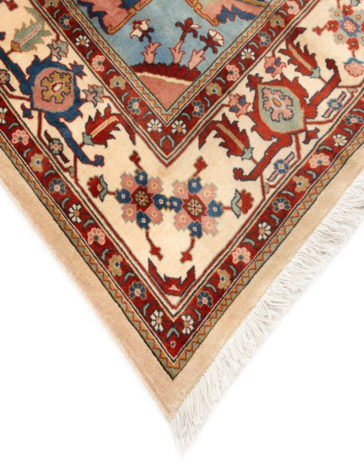 Detail image of  6' 8 x 9' 9  Hand Knotted Indo Heriz Wool Rug