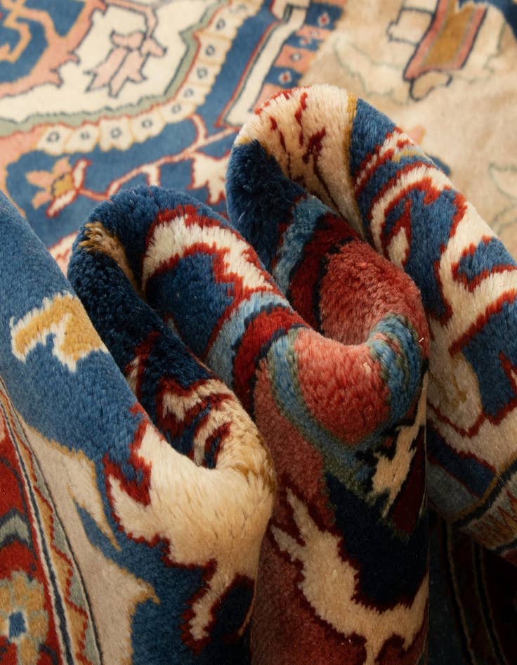 Detail image of  6' 8 x 9' 9  Hand Knotted Indo Heriz Wool Rug