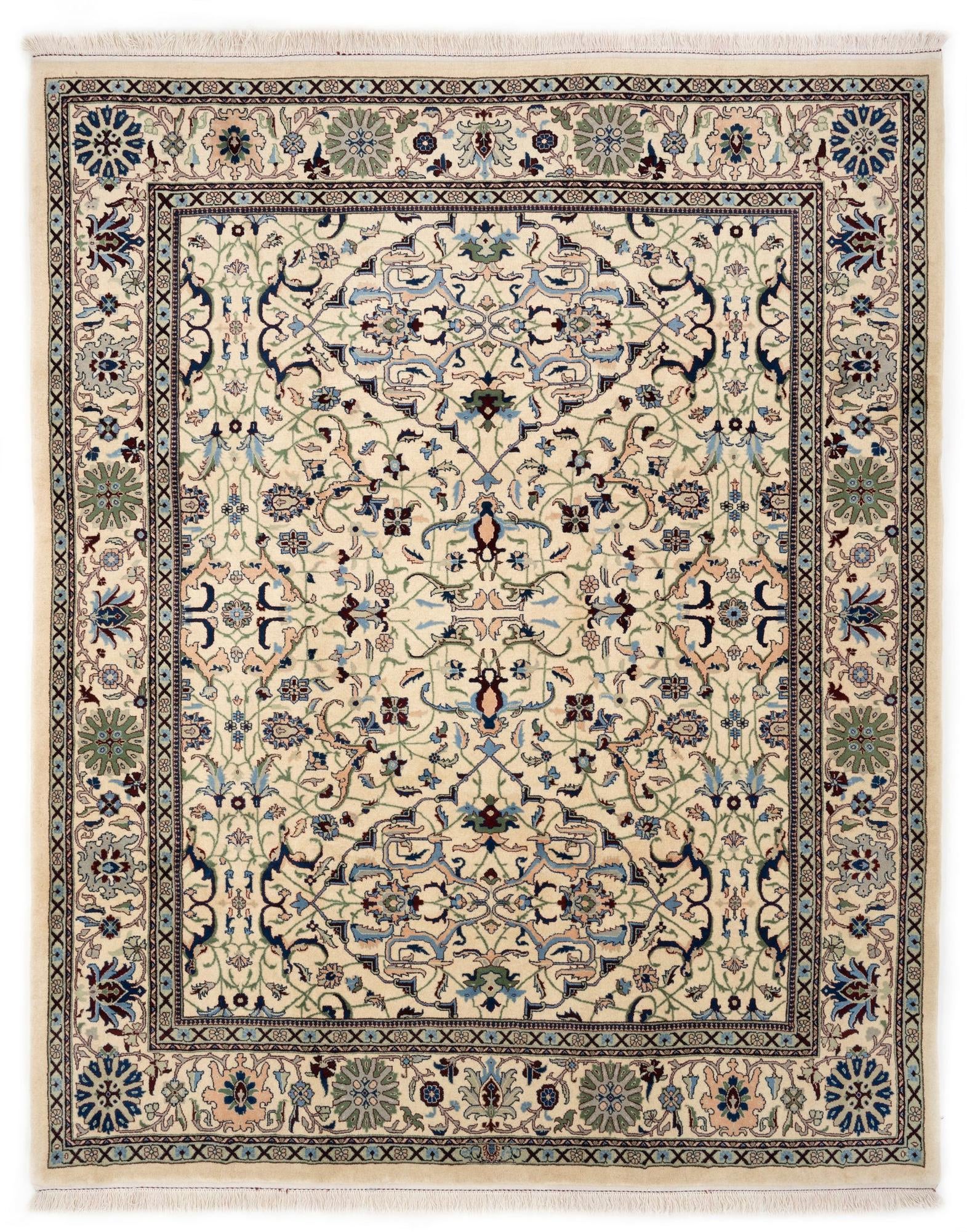  8' 1 x 10' 2  Hand Knotted Indo Tabriz Wool Rug