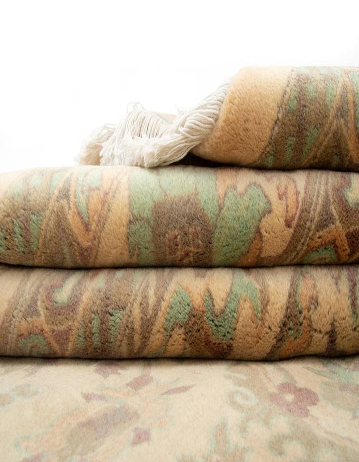 Detail image of  8' 3 x 9' 10  Hand Knotted Indo Ziegler Wool Rug