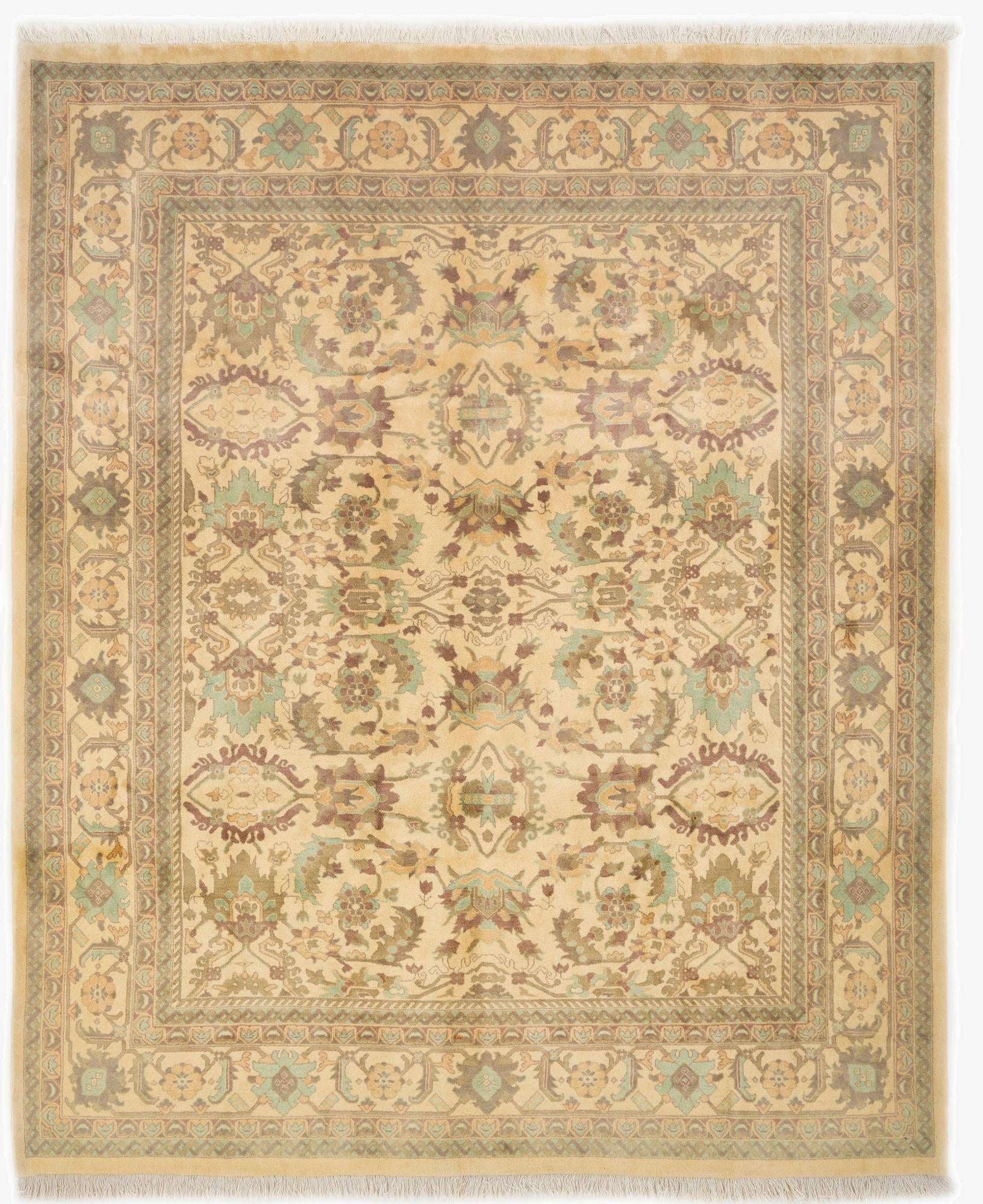  8' 2 x 10' 2  Hand Knotted Indo Ziegler Wool Rug