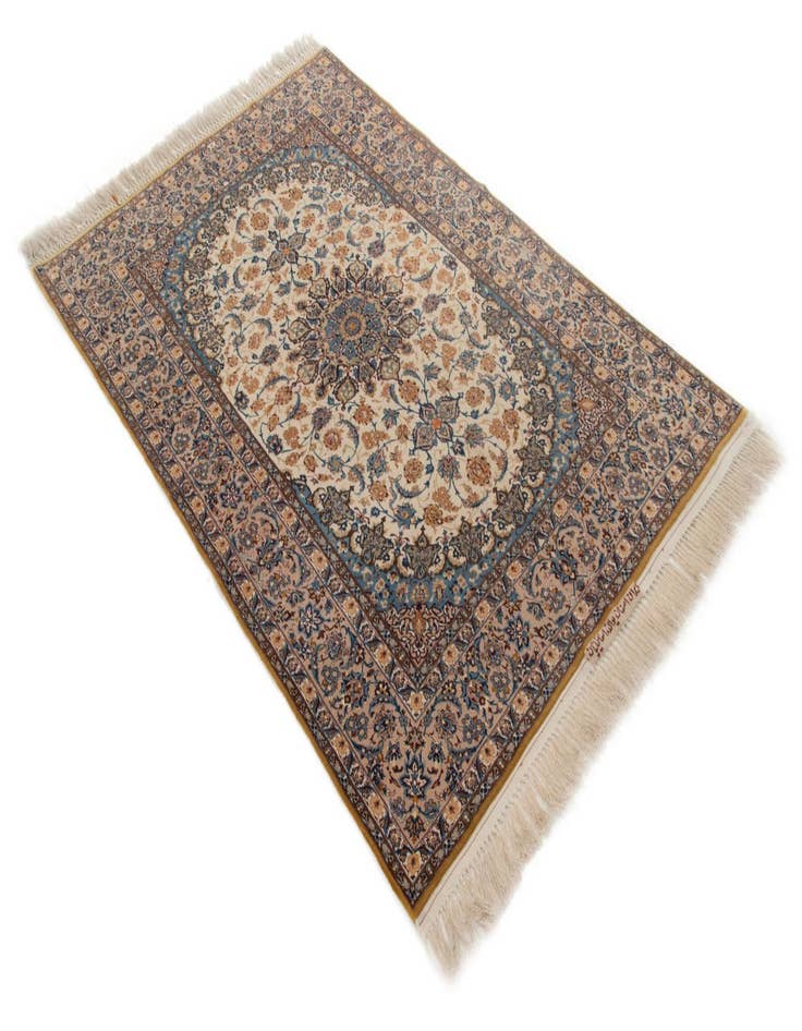 Detail image of  4' 9 x 7' 3  Hand Knotted Isfahan Persian Rug