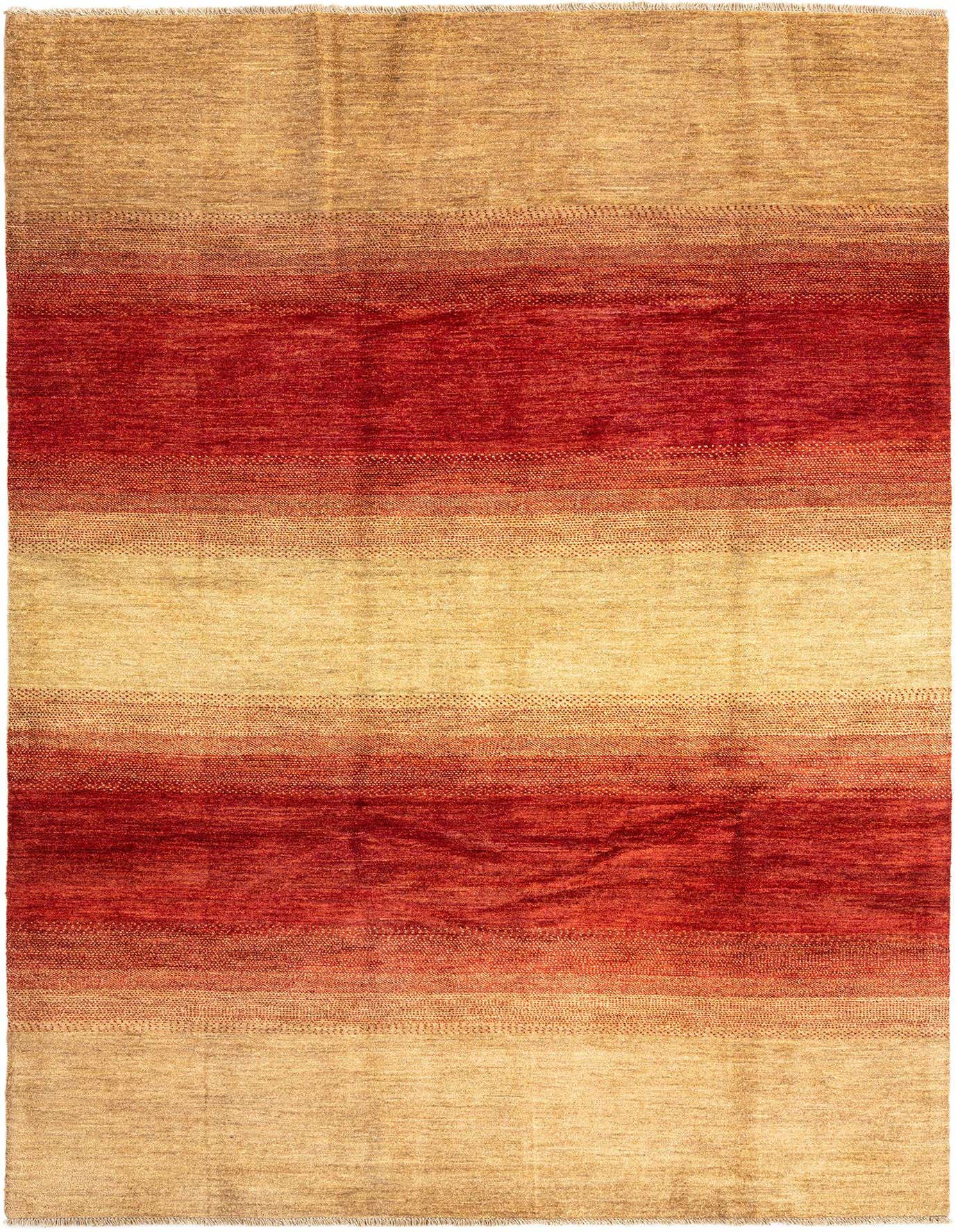 A rectangular 7x10 Juma Collection rug featuring horizontal stripes in varying shades of brown, tan, and cream.