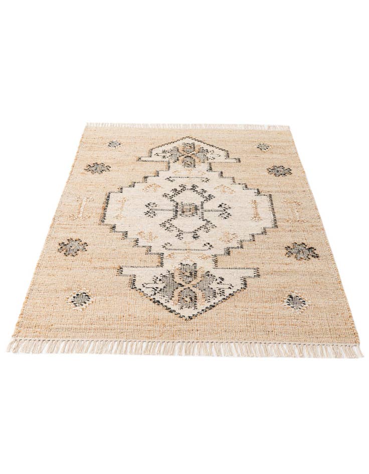 Detail image of  4' 2 x 6' 2  Hand Woven Kala Handwoven Jute Wool Rug