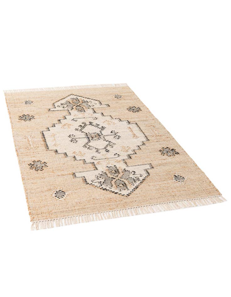 Detail image of  4' 2 x 6' 2  Hand Woven Kala Handwoven Jute Wool Rug