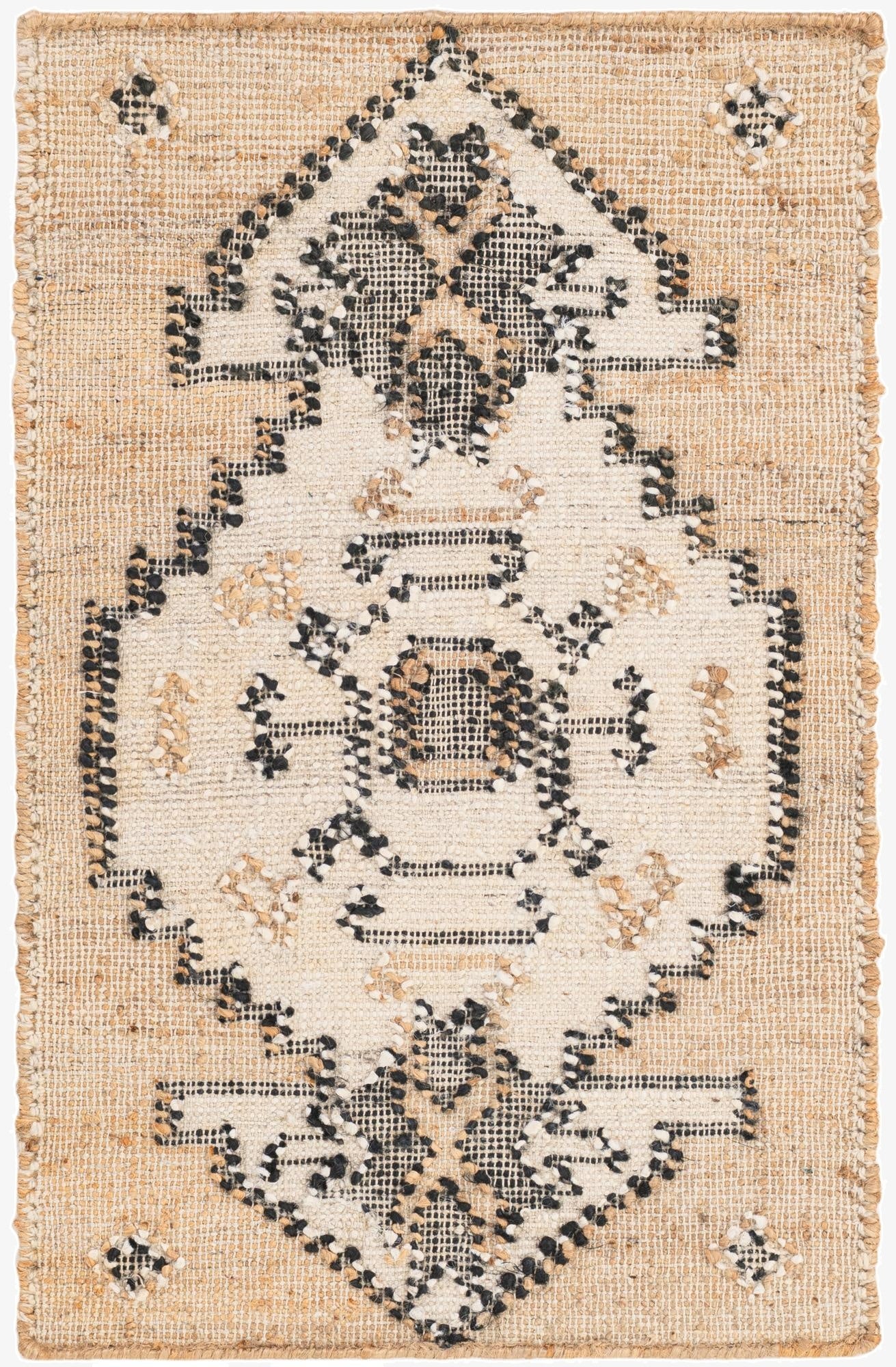  2' x 3' 1  Hand Woven Kala Handwoven Jute Rug