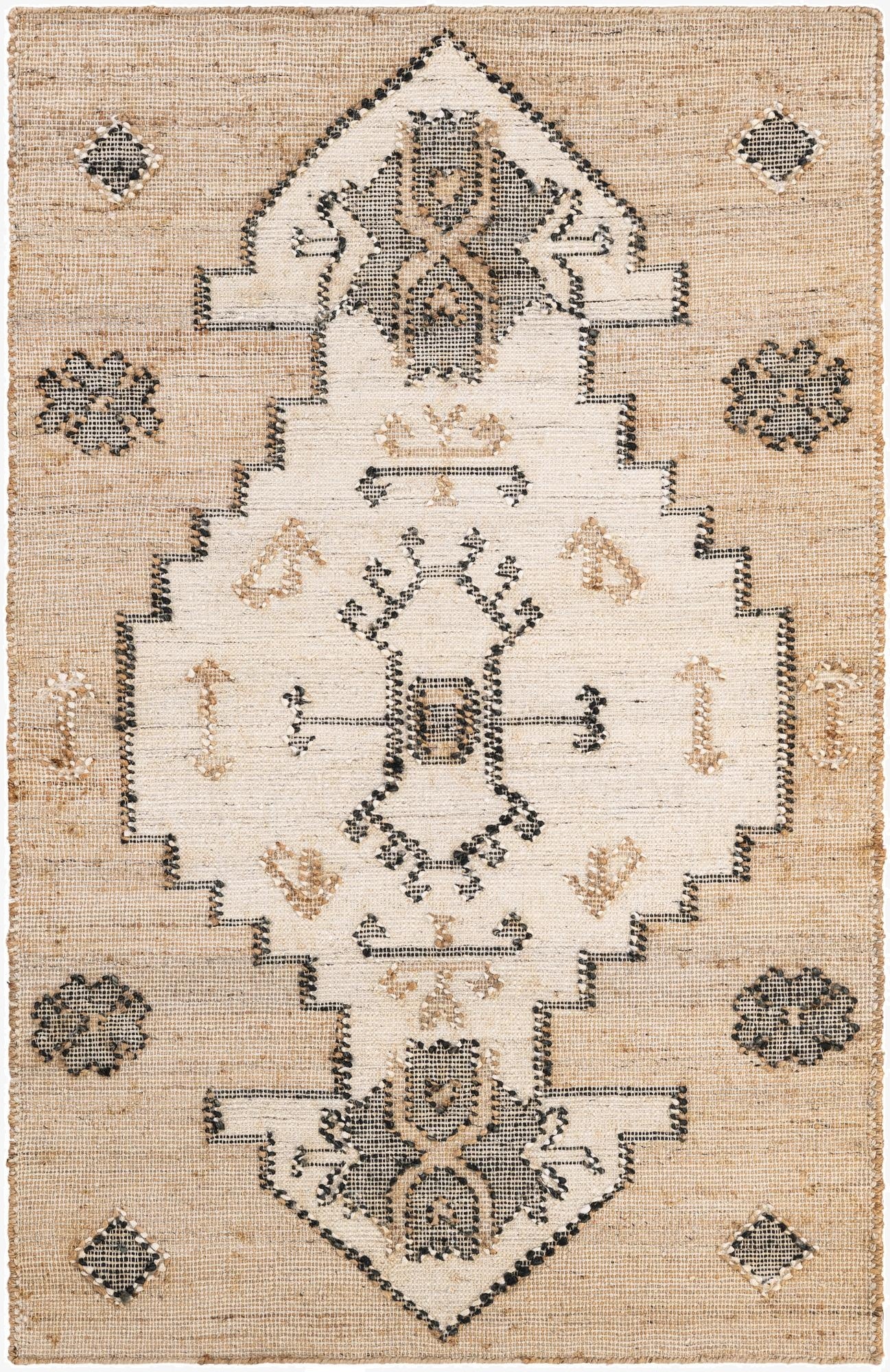  4' 1 x 6' 1  Hand Woven Kala Handwoven Jute Rug