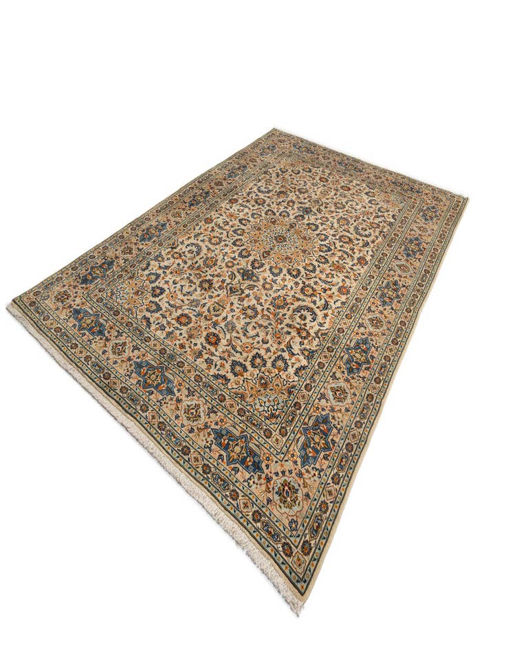 Detail image of  9' 5 x 13' 7 Kashan Wool Rug