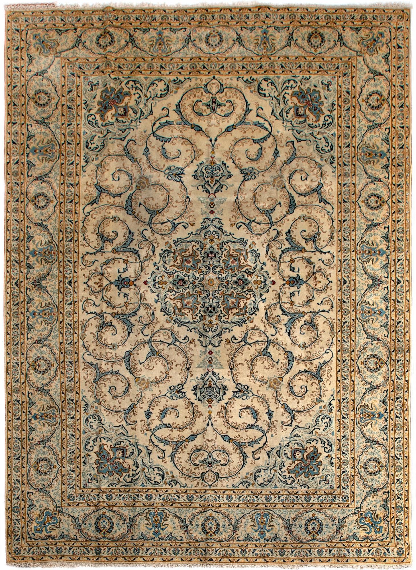  10' x 14' 1  Hand Knotted Kashan Persian Rug